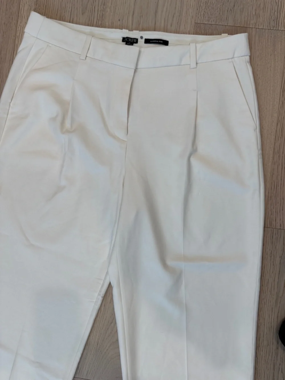J. Crew Essential Pant NWOT in City Twill Ivory Womens 14 Wide Leg Career Office - Picture 3 of 14